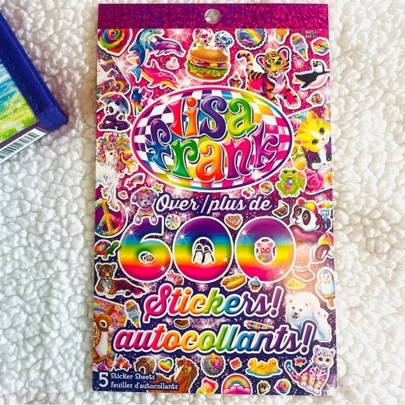 NWT Lisa Frank Coloring & Activity Set with Fold Out Storage Case + 600 Stickers - Picture 10 of 16